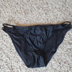 Xhiliration Black String Side Bikini Bottom